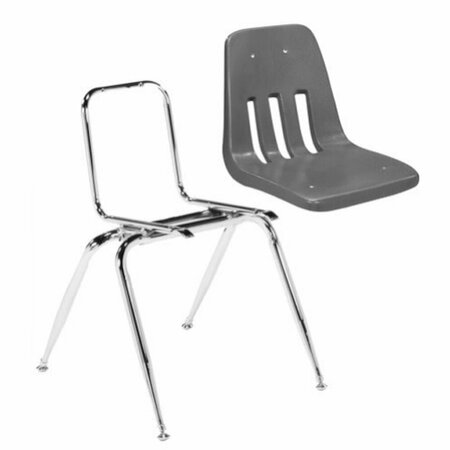 Virco 9000 Series 12" Classroom Chair, Preschool - 1st Grade with Nylon Glides - Sky Blue Seat 9012